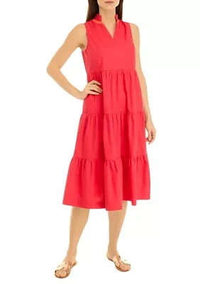 Women's Solid Ruffle Dress