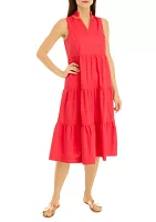 Women's Solid Ruffle Dress