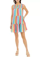 Women's Colorful Smocked Peasant Dress