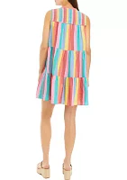 Women's Colorful Smocked Peasant Dress