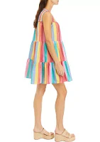 Women's Colorful Smocked Peasant Dress