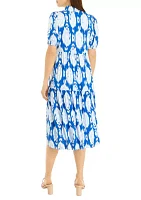 Women's Printed Ruffle Midi Dress