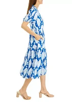 Women's Printed Ruffle Midi Dress