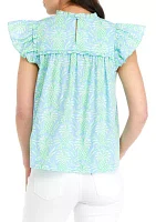 Women's Ruffle Animal Top