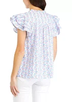 Women's Flutter Sleeve Top