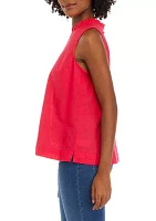 Women's Sleeveless Ruffle Neck Top