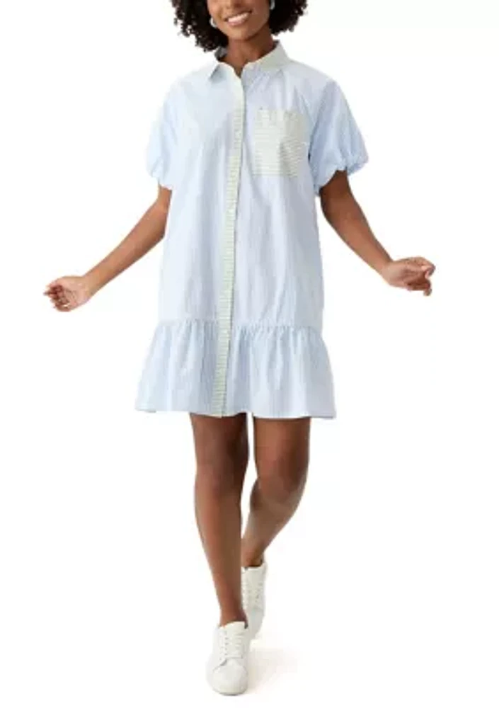 Women's Flounce Hem Shirtdress