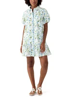 Women's Printed Flounce Hem Shirtdress