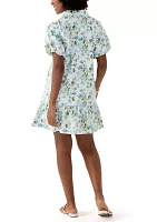 Women's Printed Flounce Hem Shirtdress