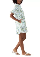 Women's Printed Flounce Hem Shirtdress