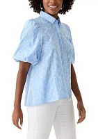 Women's Elbow Puff Sleeve Shirt