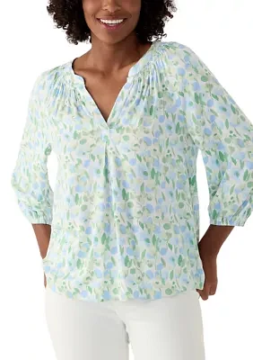 Women's Printed Peasant Top