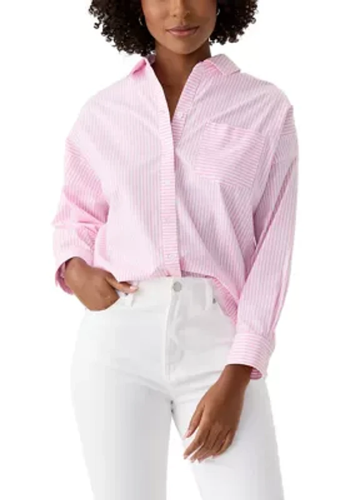 Women's Long Sleeve Oversized Button Up Shirt