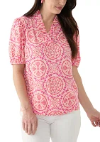 Women's Ruffle Printed Top