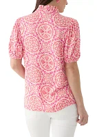Women's Ruffle Printed Top