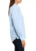 Petite Long Sleeve Oxford Boyfriend Shirt