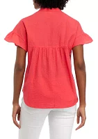 Petite Ruffle Dolman Sleeves