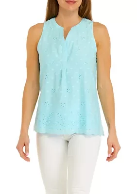 Petite Sleeveless Peasant Top