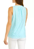 Petite Sleeveless Peasant Top