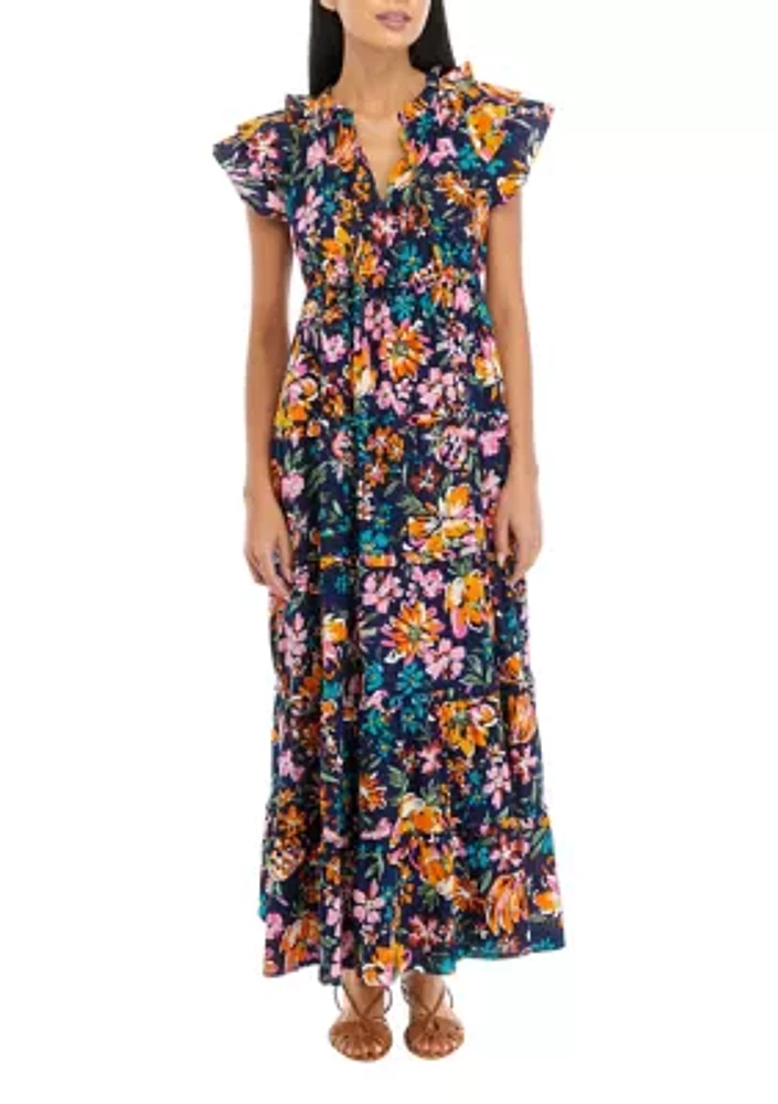 Petite Printed Tiered Maxi Dress