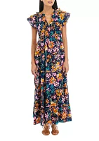 Petite Printed Tiered Maxi Dress