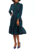 Petite Long Sleeve Midi Boyfriend Dress