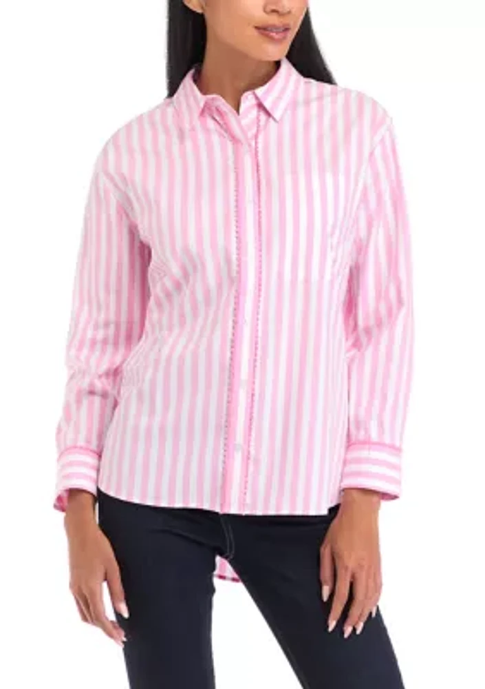 Petite Striped Button Down Shirt