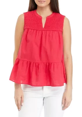 Petite Smocked Peasant Top