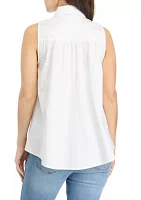 Petite Sleeveless Boyfriend Top