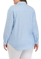 Plus Long Sleeve Oxford Boyfriend Shirt