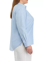 Plus Long Sleeve Oxford Boyfriend Shirt