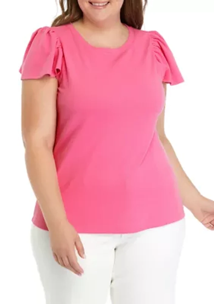 Plus Flutter Sleeve T-Shirt