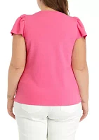 Plus Flutter Sleeve T-Shirt