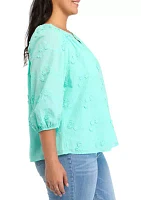 Plus 3/4 Sleeve Peasant Top