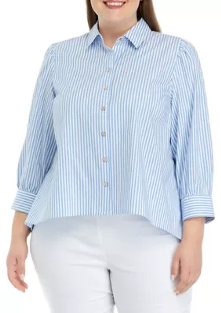 Plus Button Down Top