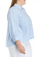 Plus Button Down Top