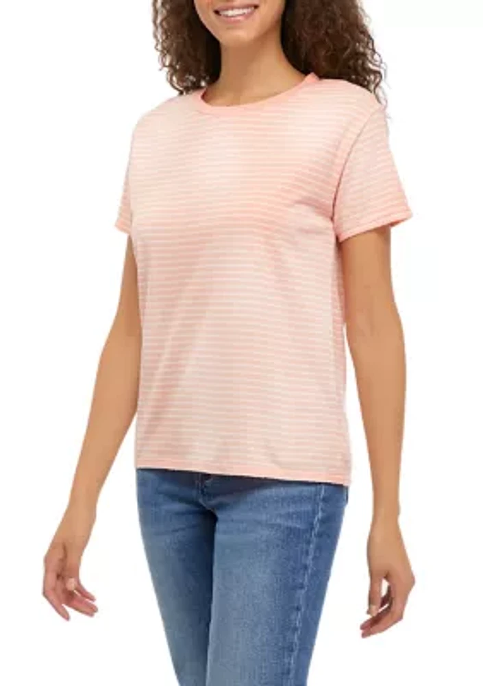 Short Sleeve Striped Crew Neck T-Shirt