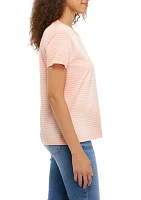 Short Sleeve Striped Crew Neck T-Shirt