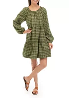 Women's Long Sleeve Tiered Mini Dress