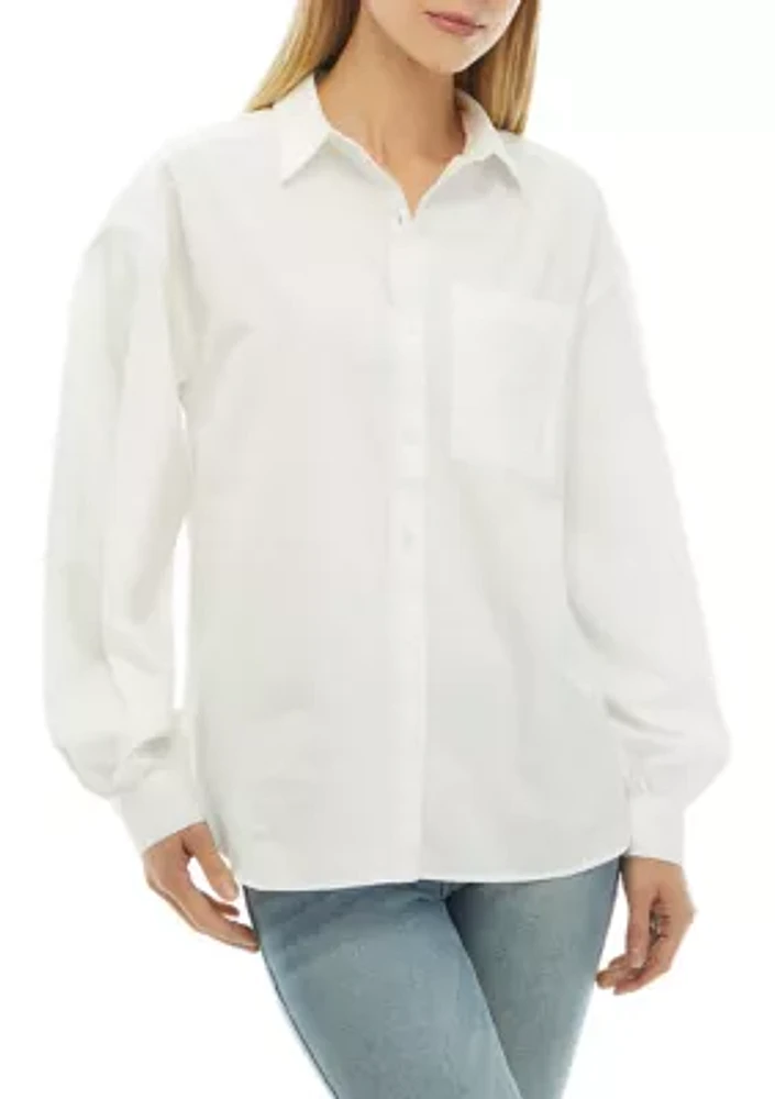 Women's Patch Pocket Button Down Blouse