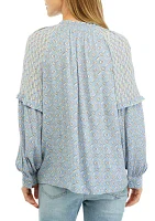 Women's Printed Split Neck Blouse