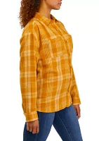 Women's Long Sleeve Yarn Dyed Boyfriend Shirt