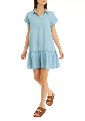 Women's Roll Tab Shirtdress