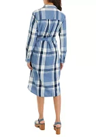 Women's Long Sleeve Plaid Shirtdress