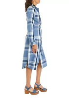 Women's Long Sleeve Plaid Shirtdress