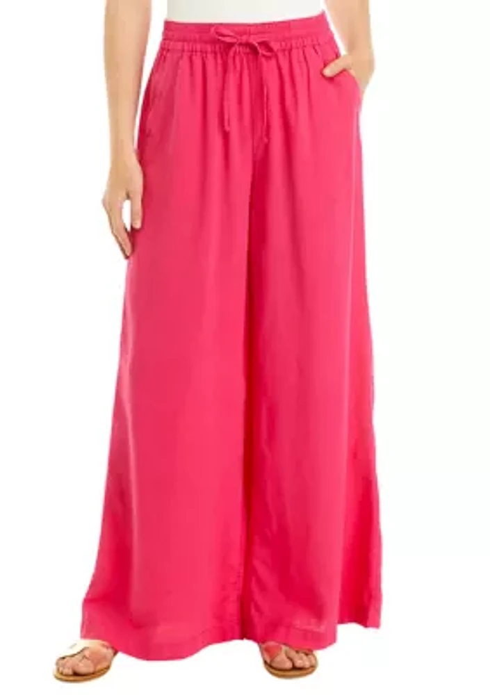 Women's Linen Blend Palazzo Pants