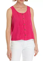 Women's Button Front Tank Top