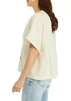 Women's Relaxed Gauze Peasant Top