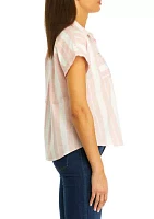 Women's Short Sleeve Button Down Shirt