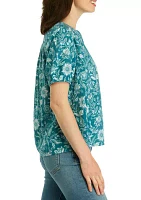 Women's Smocked Shoulder Top